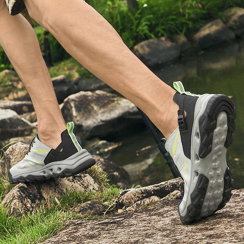 Fashion Men's Breathable Sneakers Mesh Lace-Up Casual Sneakers Lightweight Men Walking Shoes Comfortable Slip-Resistant Driving Shoes