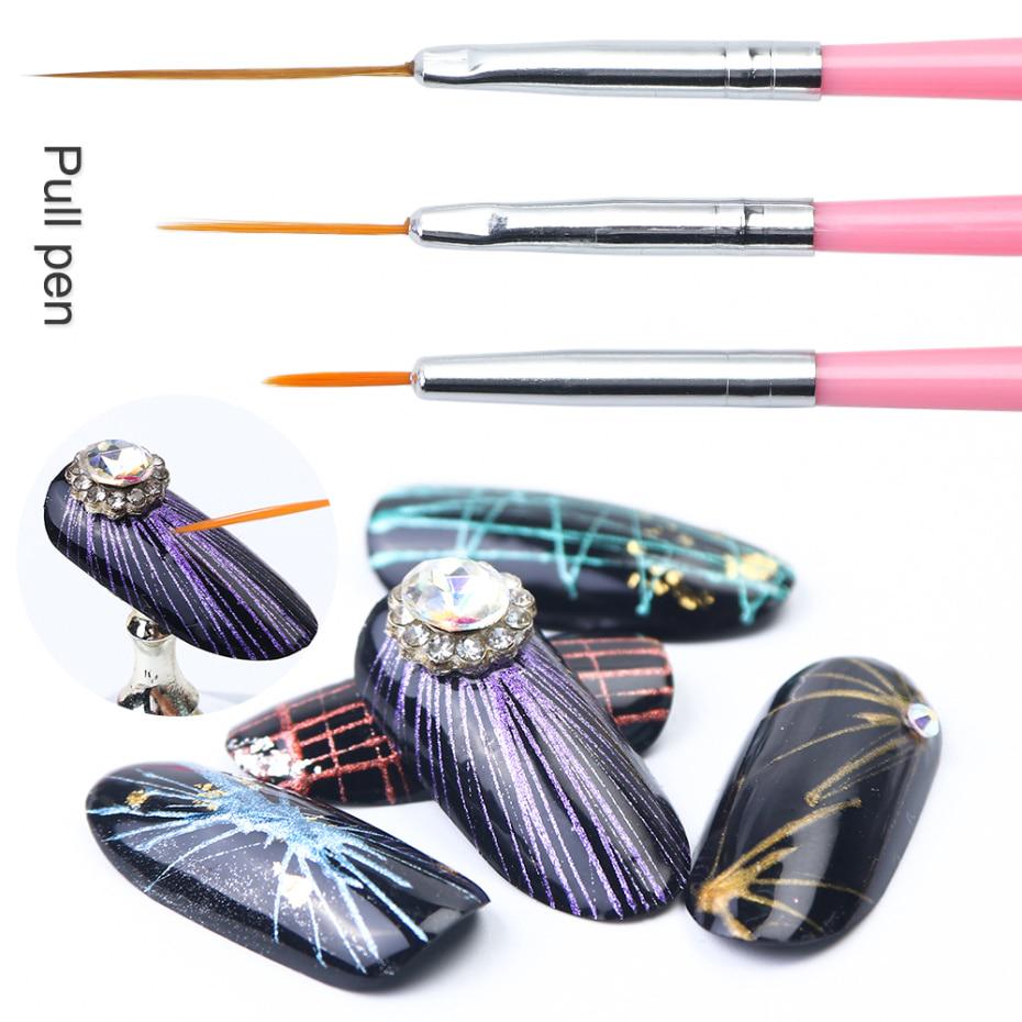 Akrylové štětce Manikúra Liner Malířské pero Přechodový štětec na kreslení Nail Art Tečkovací nástroje