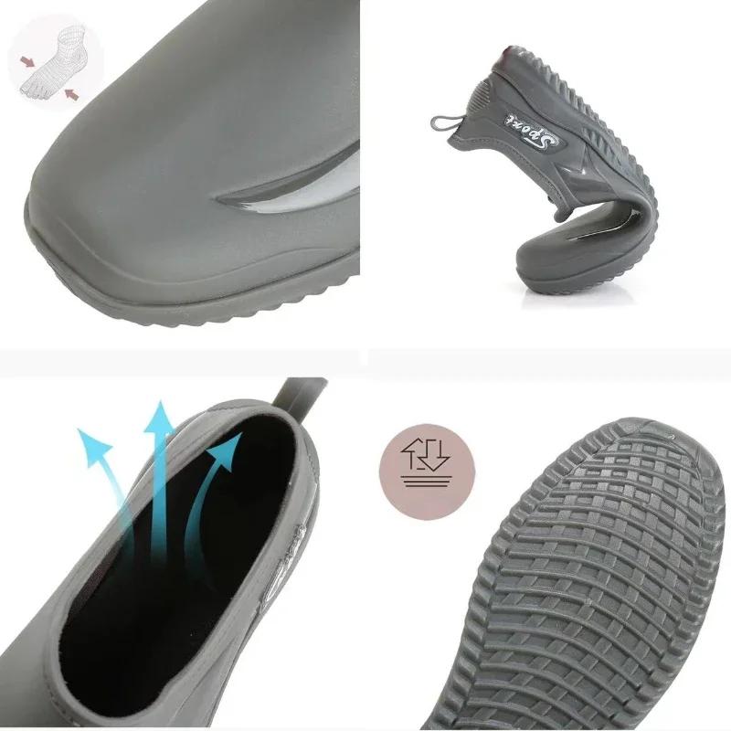 Hot Sale Men's Rain Boots Low-top Non-slip Men Rain Shoes Wear-resistant Waterproof Work Shoes Outdoor Fishing Rubber Shoes Male