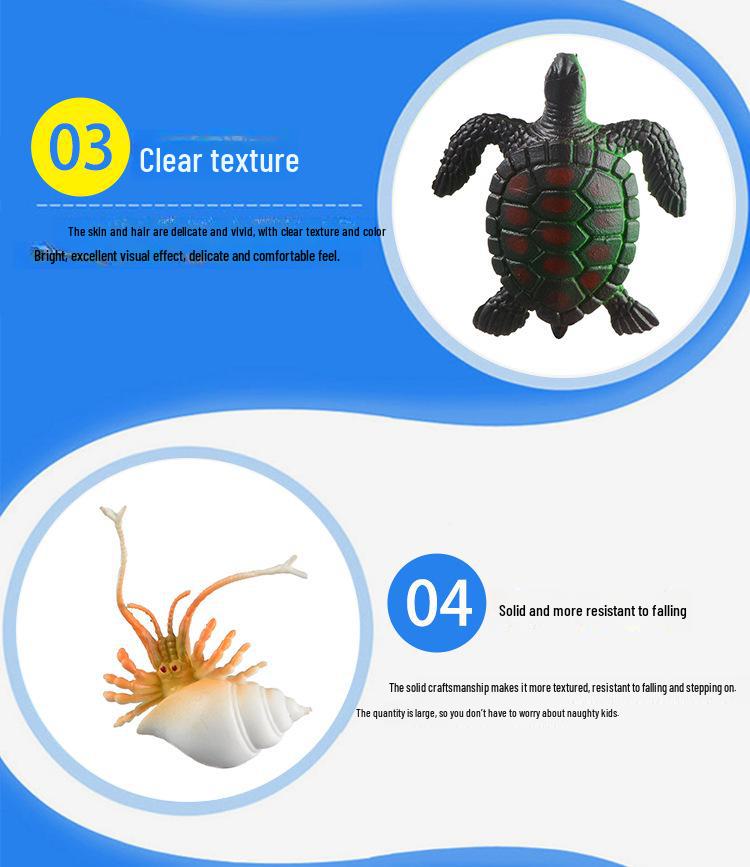 Children's Marine Animal Simulation Toys - 24-Piece Set for Early Learning and Cognitive Development