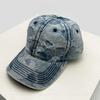 Baseball Pattern Irregular School Old Vintage American Women  Men Her Him For Fresh Caps Peaked Hats Sunshade Street Versatile Personal Denim