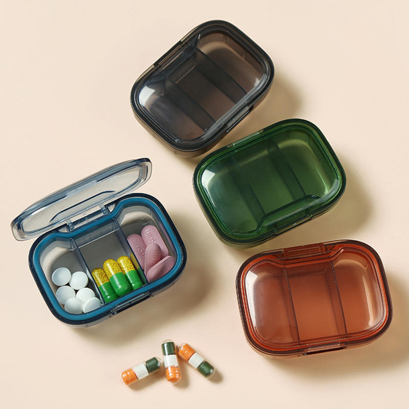 Portable Medication Dispenser Box for Three Daily Doses of Pills and Tablets Waterproof Medicine Case Pill Box