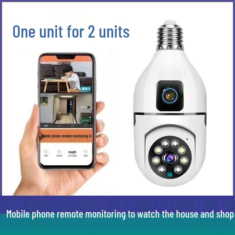 WiFi HD Nachtsicht E27 Glühbirnenkamera - Innen-CCTV-Überwachung Binokulares Lichtkopf