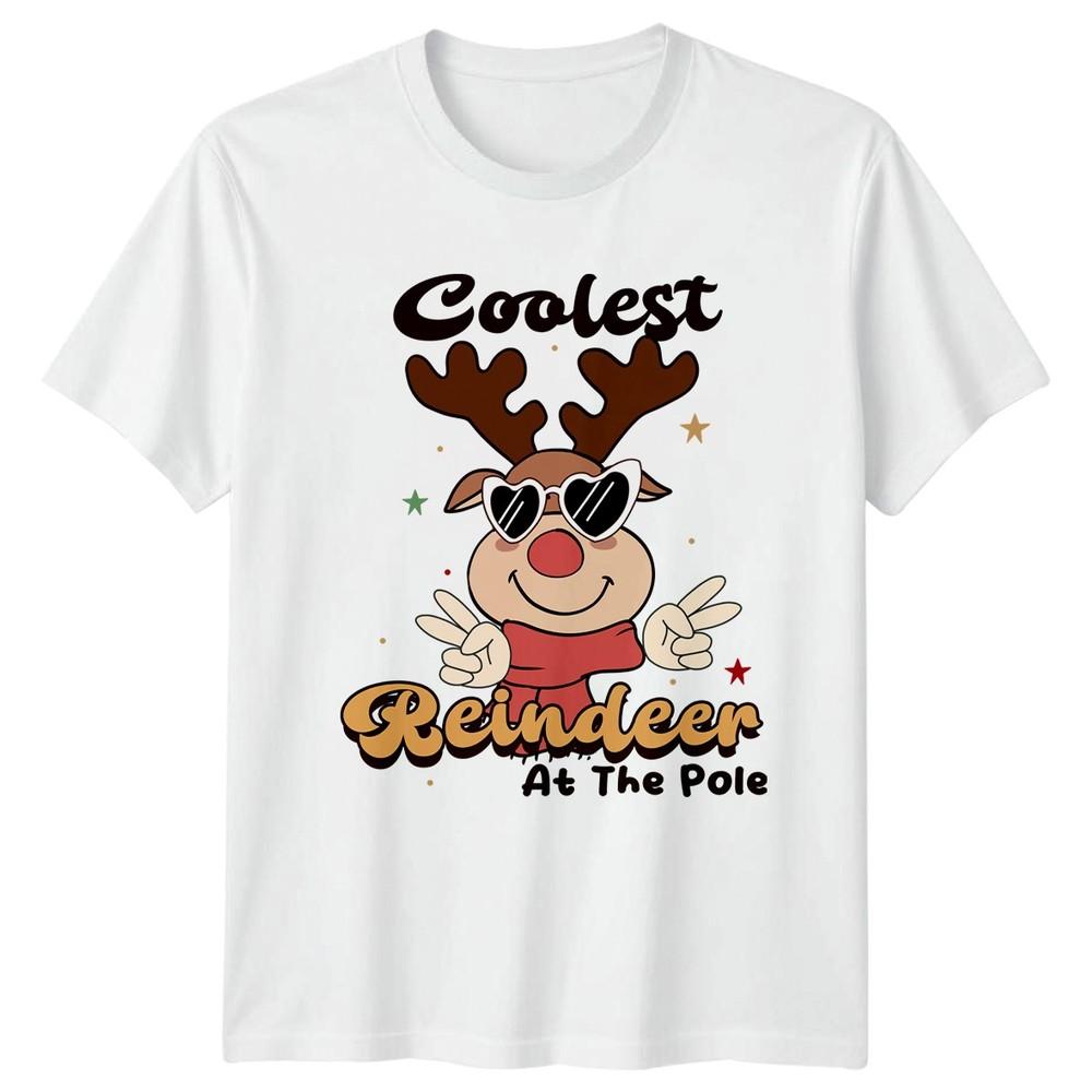 Reindeer At The Pole Christmas Holidays Unisexs TShirt Unisexs Graphic Tee S