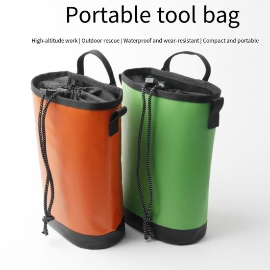 

Arborist Rope Storage Bag 5L Tree And Rock Climbing Rope Carrier Bag with Drawstring Closure Multi-pockets Bucket-style Arborist Gear Bag 5L помаранчевий