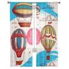 Vintage Bunte Luftballons Fliegen Am Himmel Wolken Vögel Chiffon Transparente Vorhänge Wohnzimmer Schlafzimmer Fenster Voiles Tüllvorhang
