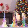 Prismatic Iridescent Christmas Tree 3 Pieces Iridescent Colorful Acrylic 3D Decor Holographic Desktop Christmas Tree for Indoor
