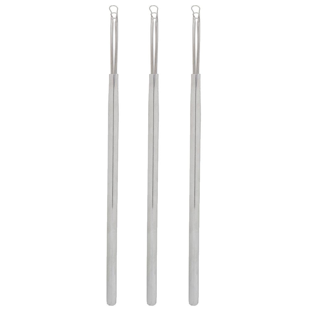 

3pcs Stainless Steel Triple Ring Ear Spoon Earwax Remover Cleaning Tool