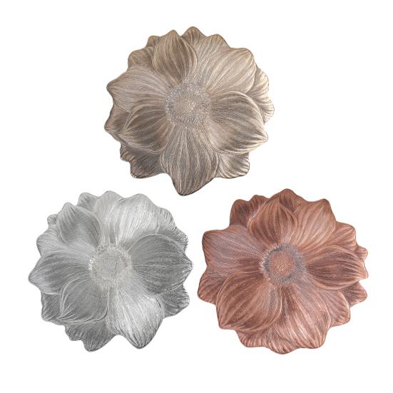 Lotus-Shaped Placemat PVC Embossed Pattern Heat Resistant Table Mat Protects Against Stains Scratches Non-Slip Easy Clean Kitchen Dining Party Mat