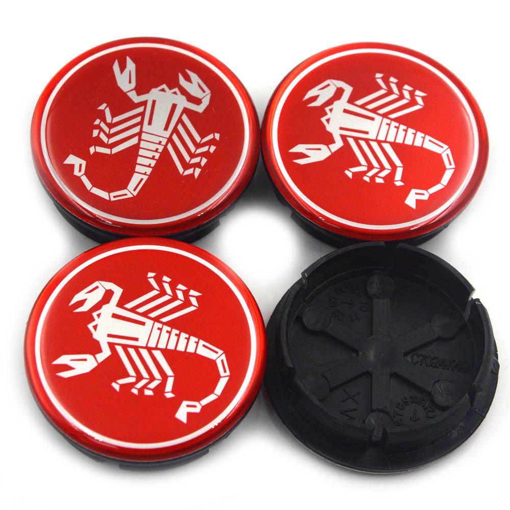 4pcs/lot 50mm (44mm) For 500 Abarth Wheel Hub Center Caps for Fiat Abarth Marea Multipla Punto Scorpion Logo