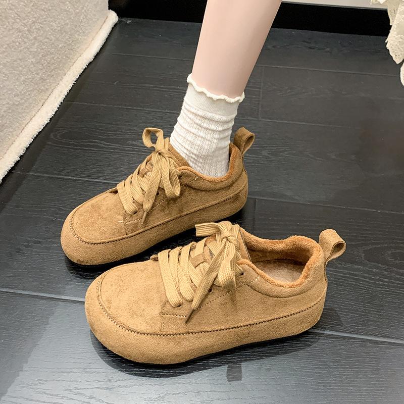 

2025 зима новые удобные внутренние туфли на платформе с ремешком для увеличения роста, с мелким вырезом, повседневные, из натуральной шерсти и хлопка, женская обувь 40 верблюд