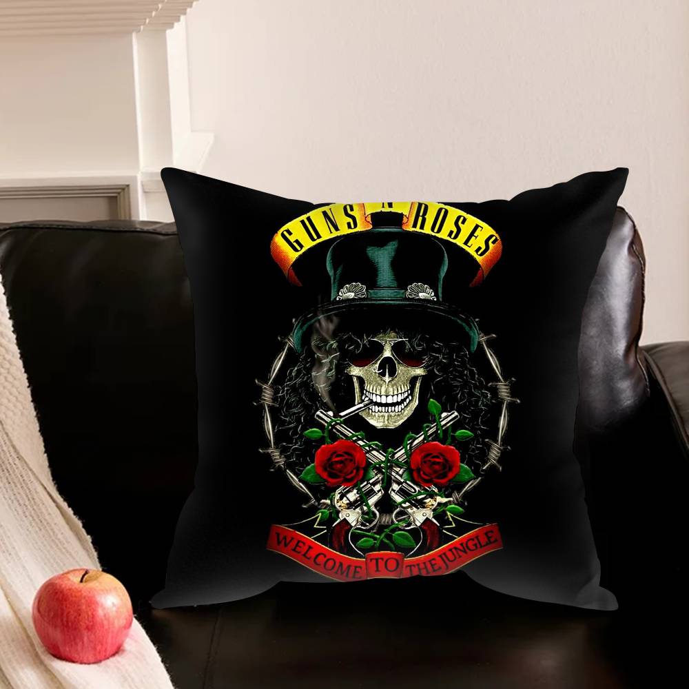 Band G-Guns-S N R-Rosess Pillowcase For Sofa Room Office Decor Printing Protector Cushion Cover Valentine Gift Custom