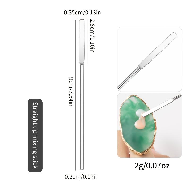 4Pcs Nail Art Stirring Rod Tool Stainless Steel Powder Liquid Gel Polish Spoon Spatula Foundation Mixing Tool