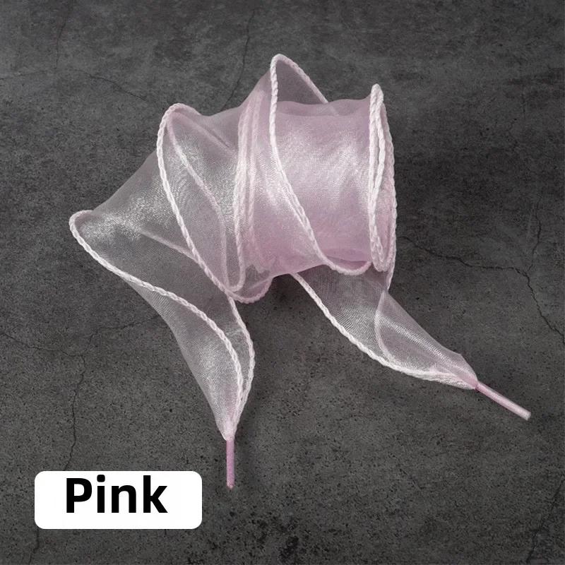 Mode Chiffon Garn Schnürsenkel 4cm Breitere Flache Seide Schnürsenkel Sneakers Seil Schnürsenkel für Schuhe 100/120/140/160CM Schuhzubehör