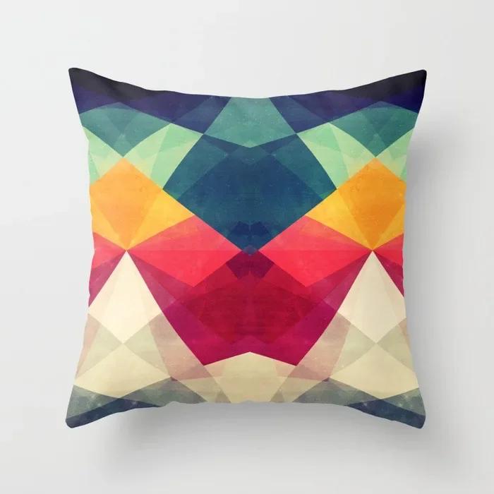 Colorful Geometric Abstract Pillowcase Office Sofa Car Cushion Cover Living Room Bedroom Decorative Pillowcase 45*45cm