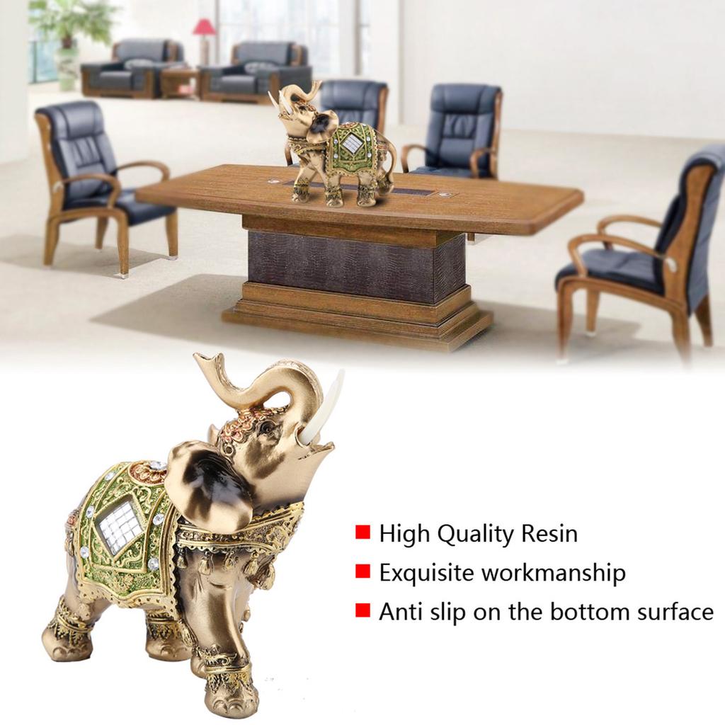 Elefantenfigur, Glücksbringer, Feng Shui, grüne Elefantenstatue, Skulptur, Reichtumsfigur, Geschenk, Heimdekoration, Feng Shui, Elefantenstatue
