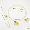 Flora Four-Leaf Clover Necklace Set for Women Copper Cubic Zirconia Plated Jewelry Wedding Gift with Gift Box