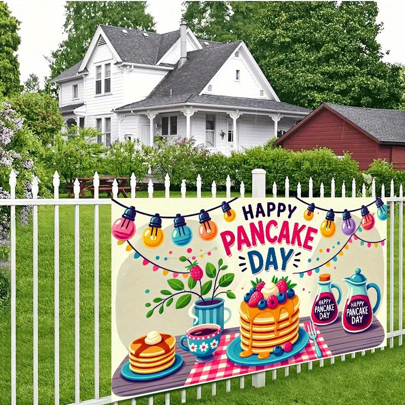 2D flat surface 1-piece colored pancake-day background cloth suitable for families and gardens