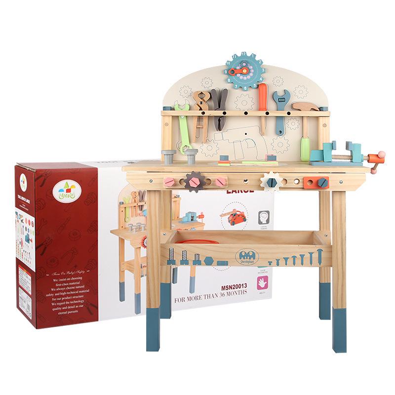 Multifunctional Wooden Workbench: Interactive Educational Toys for Early Childhood Role-Playing