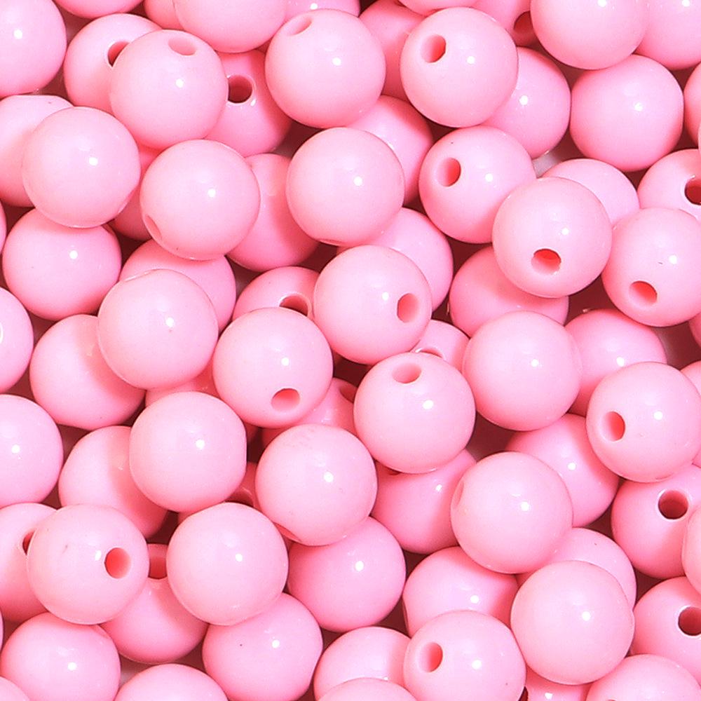 Akrylové Vánoční Série Jednobarevné Kulaté Korálky pro DIY Řetízky na Mobilní Telefon