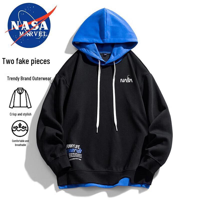 

Чоловічий світшот з капюшоном вільного крою, імітація двошарового 4XL