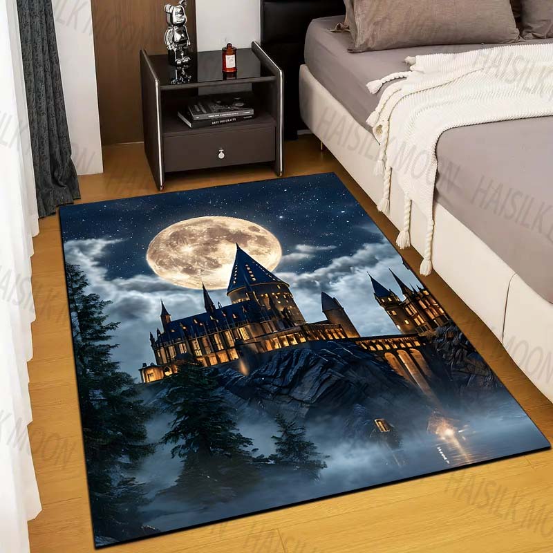 Castle Magic School Print Rug Carpet for Living Room Children's Bedroom Mat Sofa Doormat Floor Rug Home Decor Anti Slip Mat