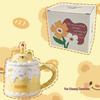 Cute Ceramic Mug with Lid, Spoon, and Straw - Perfect Birthday or Couple's Gift