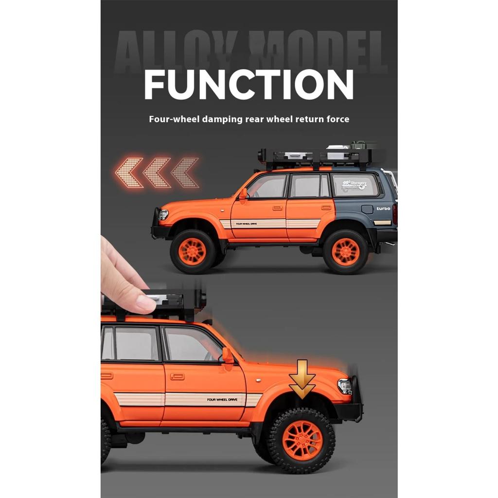 1/24 Scale Toyota LC80 Off-road Vehicle Alloy Car Model Diecast Toy Ornament Gift Souvenir Collectible