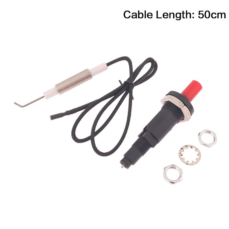 1 Out 1/2 Piezo Spark Ignition Set With Cable 50/100CM Long Push Button Oven Stove BBQ Camping Kitchen Lighters Accessories