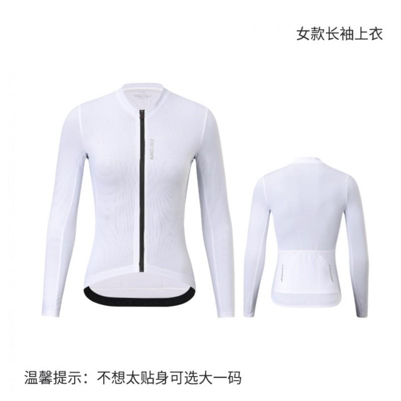 Womens Long Sleeve Cycling Jersey Breathable Quick-Dry Slim Fit Road Bike Top