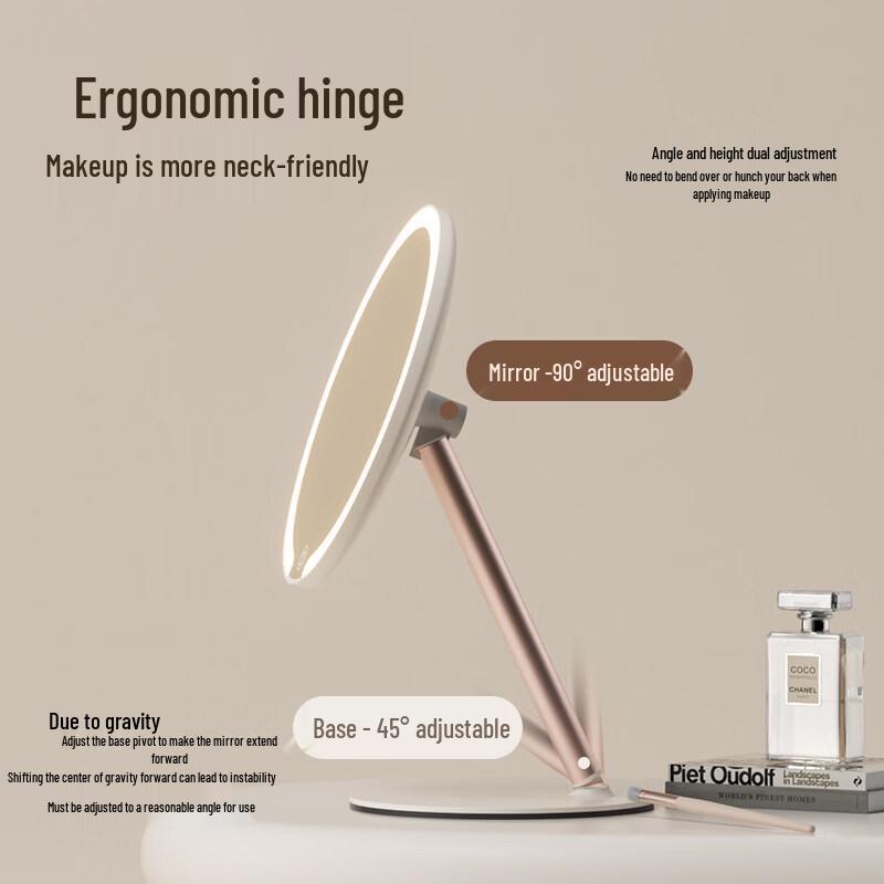 LED Makeup Mirror with Dual-Axis Rotation