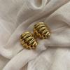 Niche design twisted pleated croissant bag earrings exaggerated stud earrings personalized earrings light luxury high-end unique earrings