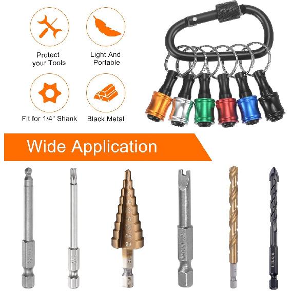 HARFINGTON 24 ШТ. Брелок Держатель бит для отвертки из алюминиевого сплава Удлинитель Быстросъемный Адаптер для дрели Винт Портативный Легкий для 1/4