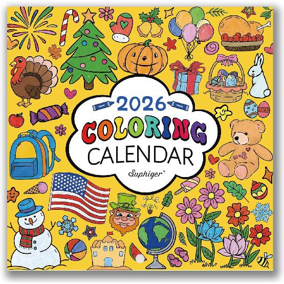 2026 Kids Calendar - Coloring Calendar for Kids, 2026 Wall Calendar 12 Monthly, Jan. 2026 - Dec. 2026, Toddler Calendars Learning for Home/Classroom,