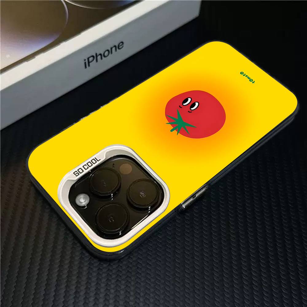 Tomatoes Expression Phone Case For IPhone 17 16 15 14 13 12 11 Pro MAX Plus Color Matte Back Cover