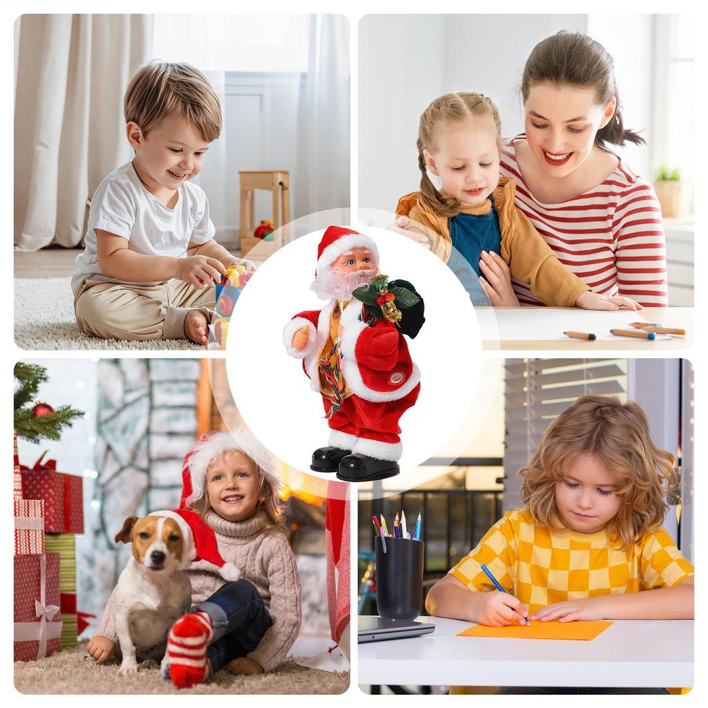 Statua di Babbo Natale Danzante Elettrica con Fianchi Oscillanti Musicali per Decorazione Casa di Natale Regali per Festa Festival Bambini Adulti