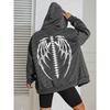 His Angel Creative Wings Art Letter Printing Zipper Hoodies Woman Hoodie Casual Soft Hoody Fleece Comfortable Streetwear