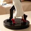 Decorative Resin Figurine for Party Day of The Dead Dancing Skeleton Couple Figurine, Halloween Gothic Wedding Lover Statue, Romantic Bride