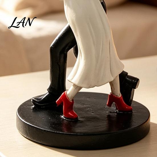 Decorative Resin Figurine for Party Day of The Dead Dancing Skeleton Couple Figurine, Halloween Gothic Wedding Lover Statue, Romantic Bride