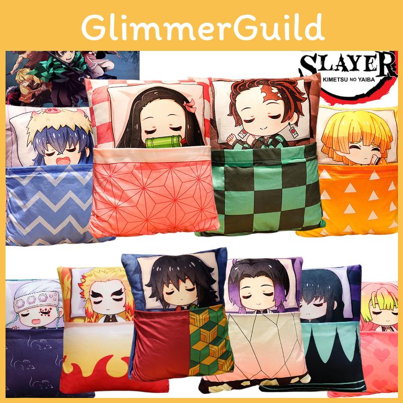 Anime Demon Slayer Plüschkissen mit Nezuko und Tanjiro Charakteren Super Weich Kristall Samt Füllung