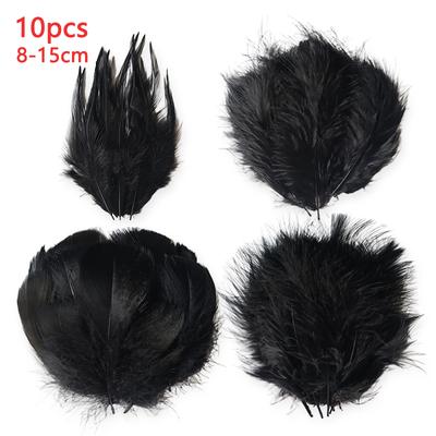 8-15Cm Black Feathers Decoration For Crafts Bulk Small Big Long Plumas Wedding Flower Tree Hats Dreamcatcher Goose Piume 50Pcs