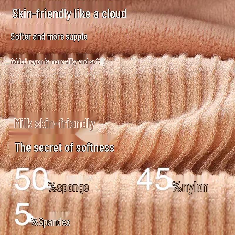 Langsha Women's Fleece Lined Thermal Base Layer Top with Chest Pads