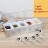 6 Compartment Seasoning Case Bar Condiment Box Holder Bar Drinks Fruit Garnish Cocktail Lime Lemo Snack Container Storage Box