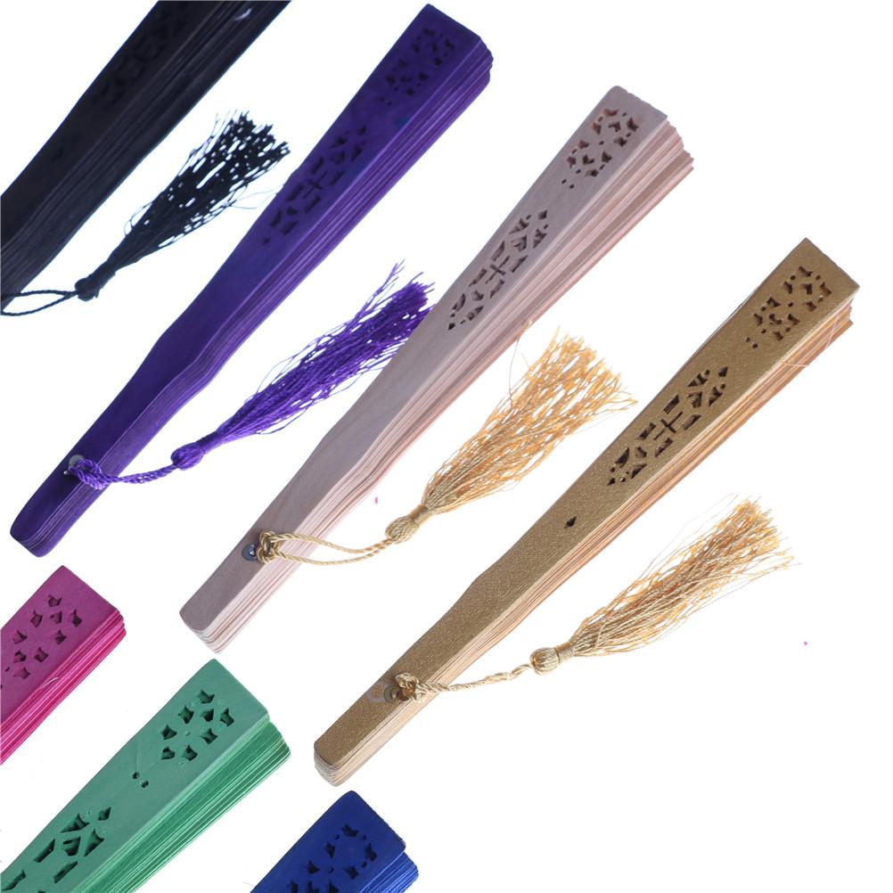 Mode Hochzeit Hand Duftende Party Geschnitzter Bambus Faltfächer Chinesischer Holzfächer