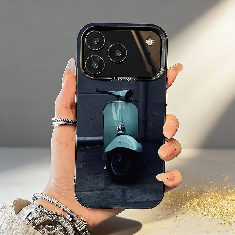 

V-Vintage M-Moto Phone Case For iPhone17,16,15,14,13,12,11,Pro,MAX Gray Matte Silicone Black Cover iPhone13PROMAX