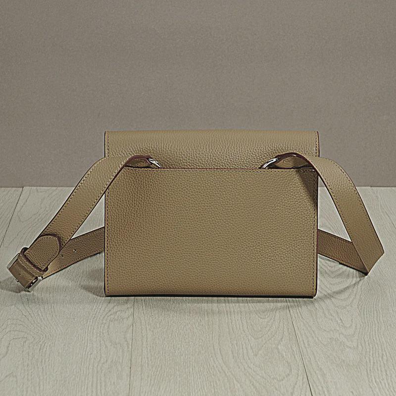 Korean Style Genuine Leather Crossbody/Clutch Bag - Large Capacity, Cowhide, Dual-Purpose