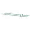 Wall Shelves - EXCLUSIVE HOUSE - 2 Pcs 100 X 20 Cm - 8 Mm Tempered Glass - Capacity 15 Kg - 2 Zinc Brackets