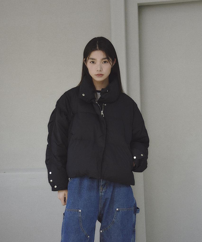 The Green Lab Down Jumper With Sleeve Snaps [Black]