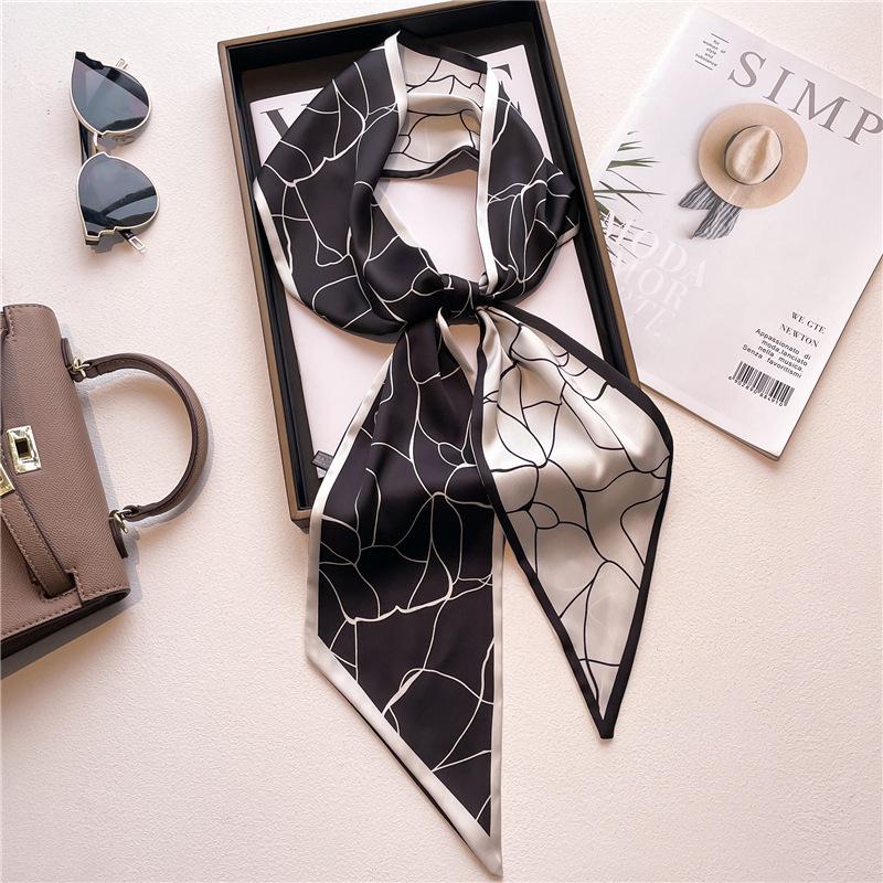 Luxury Brand Horse Printed Scarf Elegant Slender Thin Silky Scarf Women's Casual Decorative Neck Scarf