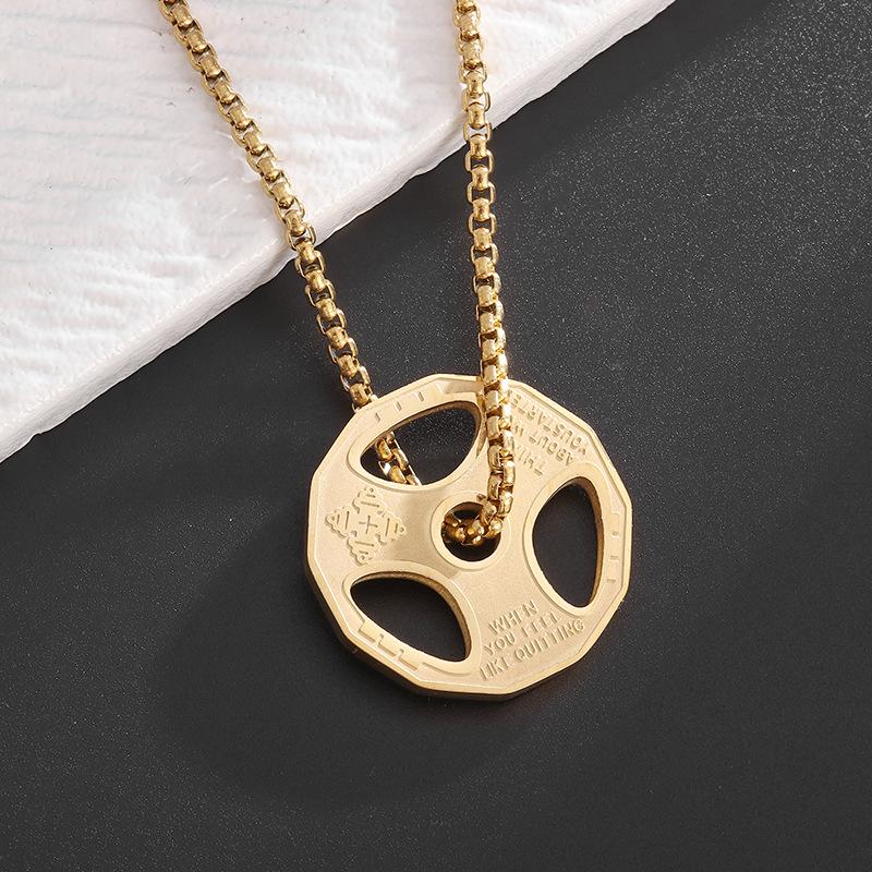 Accesorios Deportivos de Fitness para Hombre Mancuernas de Moda Accesorios de Hip-hop para Hombre Collar con Colgante